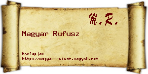 Magyar Rufusz névjegykártya